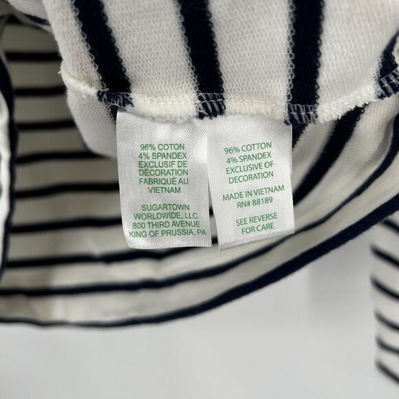 LILLY PULITZER White Navy Blue Striped Full Zip Nautical Jacket Size Medium - Picture 10 of 11